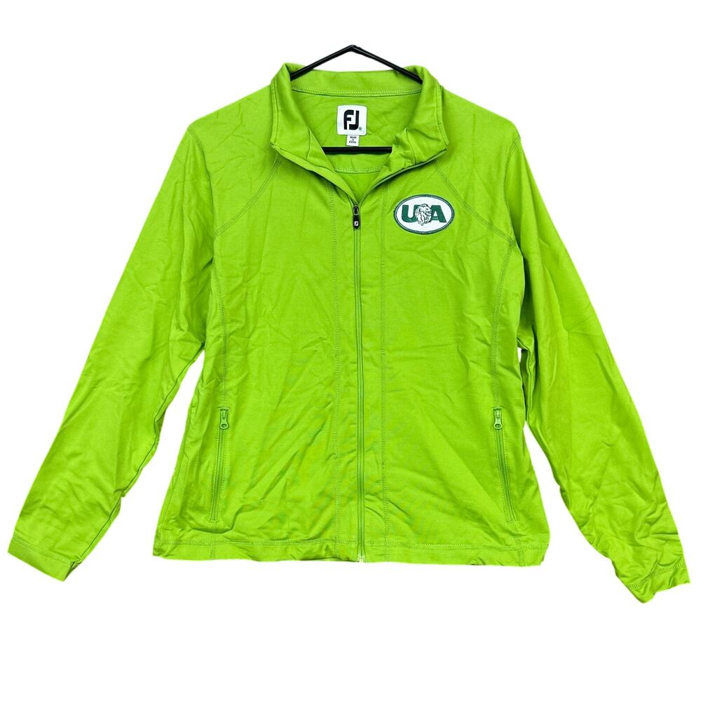 FootJoy Womens Jacket Green Full Zip Up Comfort Quick Dry Nylon Stretch Medium